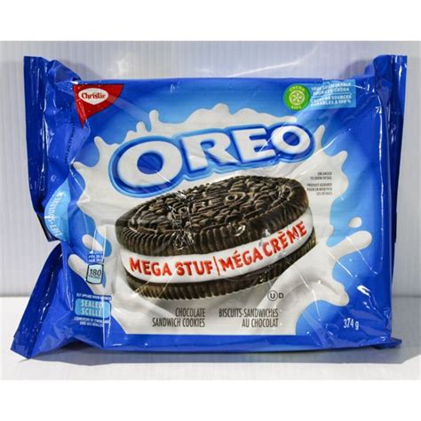 mega stuffed oreos|OREO Mega Stuf Chocolate Sandwich Cookies, 374 g .